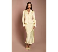 Coast Women's Satin Detail Fitted Skirt in Lemon | Size: 18 Coast Lemon 18