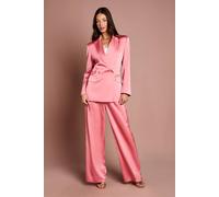 Coast Satin Flare Trouser In Rose