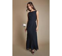 Coast Satin Lace Back Detail Maxi Bridesmaid Dress In Black black
