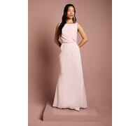 Coast Women's Satin Lace Back Detail Maxi Bridesmaid Dress in Blush | Size: 14 Coast Blush 14