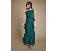 Coast Satin Lace Back Detail Maxi Bridesmaid Dress In Emerald emerald