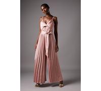 Coast Women's Satin Lace Mix Jumpsuit in Dusky Pink | Size: 8 Coast Dusky Pink 8