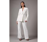 Coast Women's Satin Panel Wide Leg Trouser in White | Size: 12 Coast White 12