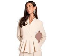 Coast Satin Peplum Blazer, 16, Champagne