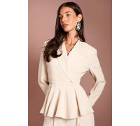 Coast Women's Satin Peplum Blazer in Champagne | Size: 10 Coast Champagne 10