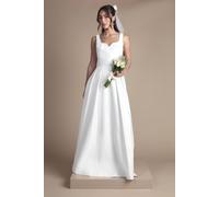 Coast Satin Pleat Bodice Full Skirt Wedding Dress In Ivory ivory 10
