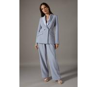 Coast Women's Satin Twill Panel Trouser in Grey Blue | Size: 10