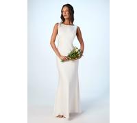 Coast Satin V Back Maxi Bridemaid Dress With Back Sash Detail In Ivory ivory 16