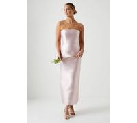 Coast Scallop Detail Twill Column Bridesmaid Dress In Blush blush 8