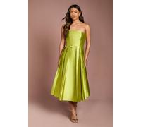 Coast Scalloped Strapless Midi Dress In Chartreuse chartreuse
