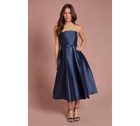 Coast Scalloped Strapless Midi Dress In Navy navy