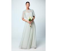 Coast Scattered Floral Embellishment Angel Sleeve Bridesmaid Dress In Sage sage 12
