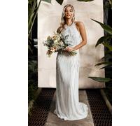 Coast Sculpting Halterneck Embellished Wedding Dress In Ivory ivory 10