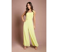Coast Seam Detail Pleated Wide Leg Jumpsuit In Lemon lemon 10