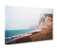 Coast Seascape Cliff No.4 Canvas Print | Gallery Wrapped 30mm Frame Wall Art | 20x14 inches | Ready to Hang | Coastal Seascape Picture | Living Room Bedroom Lounge Office