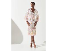 Coast Sequin Embroidered Wrap Front Midi Dress In Gold gold 10