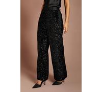 Coast Sequin Wide Leg Trouser In Black black