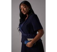 Coast Shanghai Embellished Clasp Hard Clutch Bag In Navy navy One Size