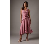 Coast Shawl Collar Ruffle Hem Midi Dress In Blush blush 8