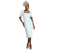 Coast Short Sleeve Corset Pencil Dress, 12, Duck Egg