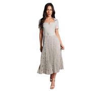 Coast Women's Short Sleeve Crepe Midi Dress With Lace Pleated Skirt in Sage | Size: 8
