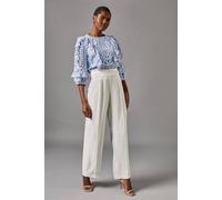 Coast Side Panel Straight Leg Trouser In Ivory