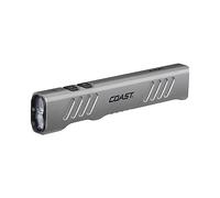 Coast Slayer 1150 Lumen USB-C Rechargeable LED Flashlight with Spot/Flood, Memory Mode and Pocket Clip, Silver