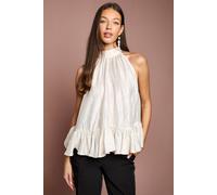 Coast Sleeveless Dip Back Hem Top In Champagne