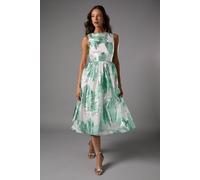 Coast Women's Sleeveless Jacquard Fit & Flare Midi Dress in Green | Size: 12 Coast Green 12