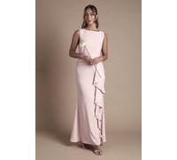 Coast Sleeveless Round Neck Sash Waist Maxi Bridesmaid Dress In Blush blush 16