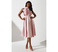 Coast Sleeveless Ruffle Crepe Midi Dress In Blush blush 10