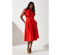 Coast Sleeveless Ruffle Crepe Midi Dress In Poppy poppy 8
