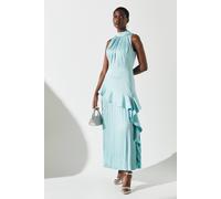 Coast Sleeveless Ruffle Pleat Satin Back Crepe Dress In Mint mint 10