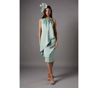 Coast Sleeveless Satin Frill Midi Dress In Sage sage 10