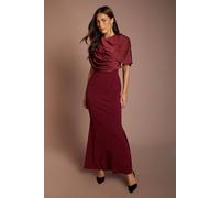 Coast Women's Slinky Draped Detail Fishtail Maxi Dress in Wine | Size: 16