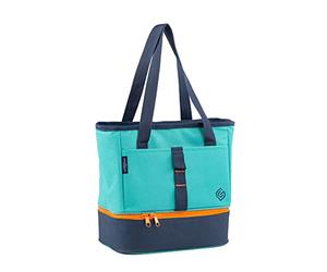 Coast Small 13L Tote Cooler Bag - Insulated Multi-Compartment Picnic Lunch Bag for Beach, Camping, Hiking, BBQ and Family Outdoor Activities