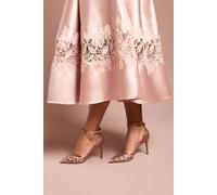 Coast Sophia Satin & Mesh Detail High Stiletto Heel Court Shoes In Mocha mocha 3