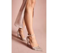 Coast Sophia Velvet & Mesh Detail High Stiletto Heel Court Shoes In Champagne champagne 4