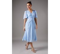 Coast Spot Jacquard Midi Dress In Pale Blue pale blue 16