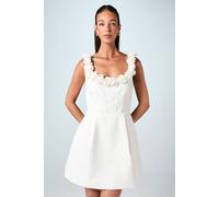 Coast Women's Square Neck 3D Flower Crepe Bridal Mini Dress in Ivory | Size: 12 Coast Ivory 12