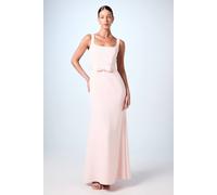 Coast Square Neck Bow Detail Crepe Maxi Bridesmaid Dress In Blush blush 16