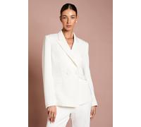 Coast Stitch Detail Double Breasted Blazer In Ivory ivory 18