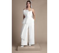 Coast Strapless Bow Detail Wide Leg Bridal Jumpsuit In Ivory