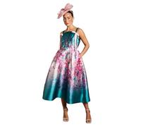 Coast Strappy Bow Detail Twill Midi Dress, 10, Teal