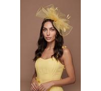 Coast Structured Mesh Bow Flat Fascinator, One Size, Lemon