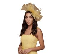 Coast Structured Mesh Bow Flat Fascinator, One Size, Lemon