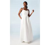 Coast Structured Satin Bow Bodice Full Skirted Wedding Dress In Ivory ivory 12