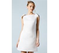Structured Satin Bow Detail Bridal Mini Dress Coast Ivory 10
