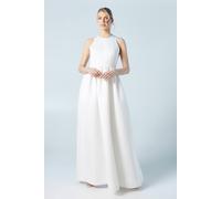 Coast Structured Satin Halter Top Full Skirted Wedding Dress In Ivory ivory 12