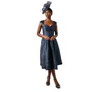 Coast Sweetheart Jacquard Midi Dress, 10, Navy